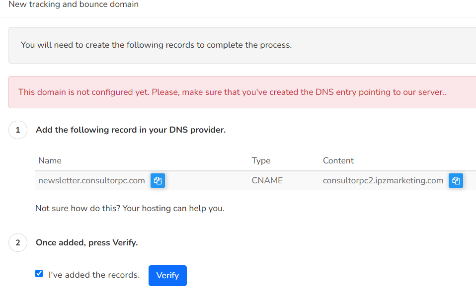 Custom domain misconfiguration error