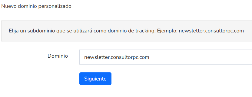 Agregar dominio personalizado