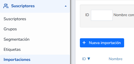 Pasos para agregar una nueva importación