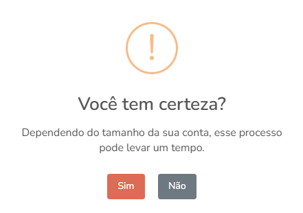 Caixa de confirmação para exportar o uso de assinantes