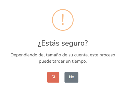 Diálogo de confirmación para exportar el uso de suscriptores