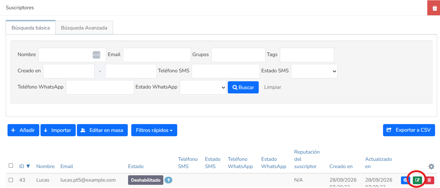 Mailrelay, suscriptores en la lista negra