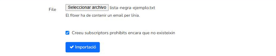 Casella Creeu subscriptors prohibits encara que no existeixin marcada