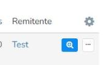 Icono de la lupa (Mostrar) y menú de acciones de un boletín enviado