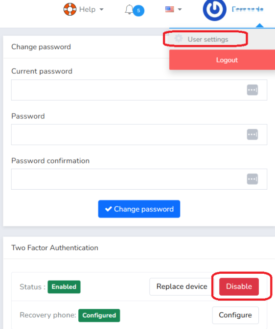 Disable two-factor authentication (2FA) in the Mailrelay dashboard.