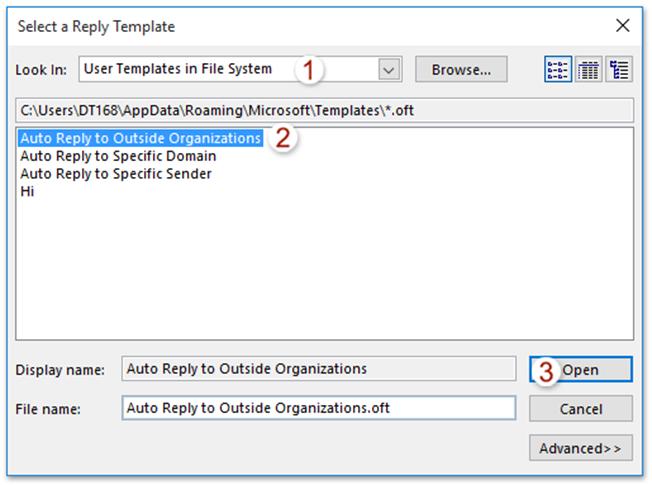 the screenshot of step about auto replying outside organization only in Outlook 7