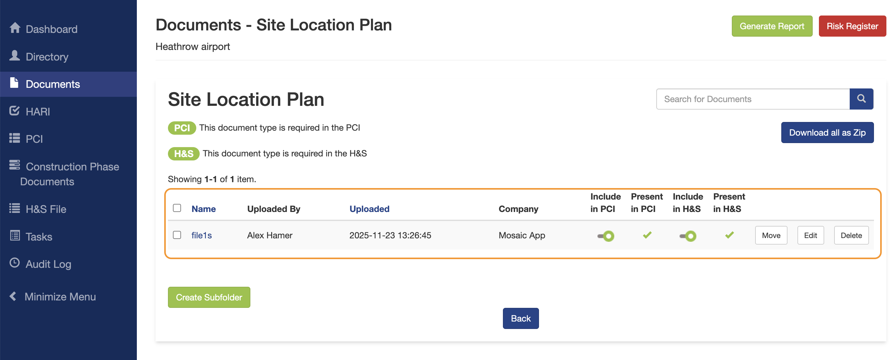 You will see the Document(s) you have uploaded within