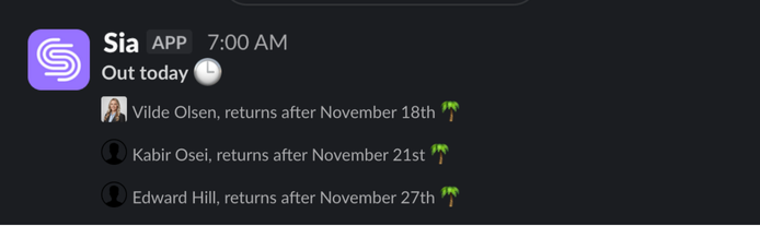 Example notifications
