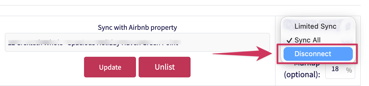 Airbnb property disconnection