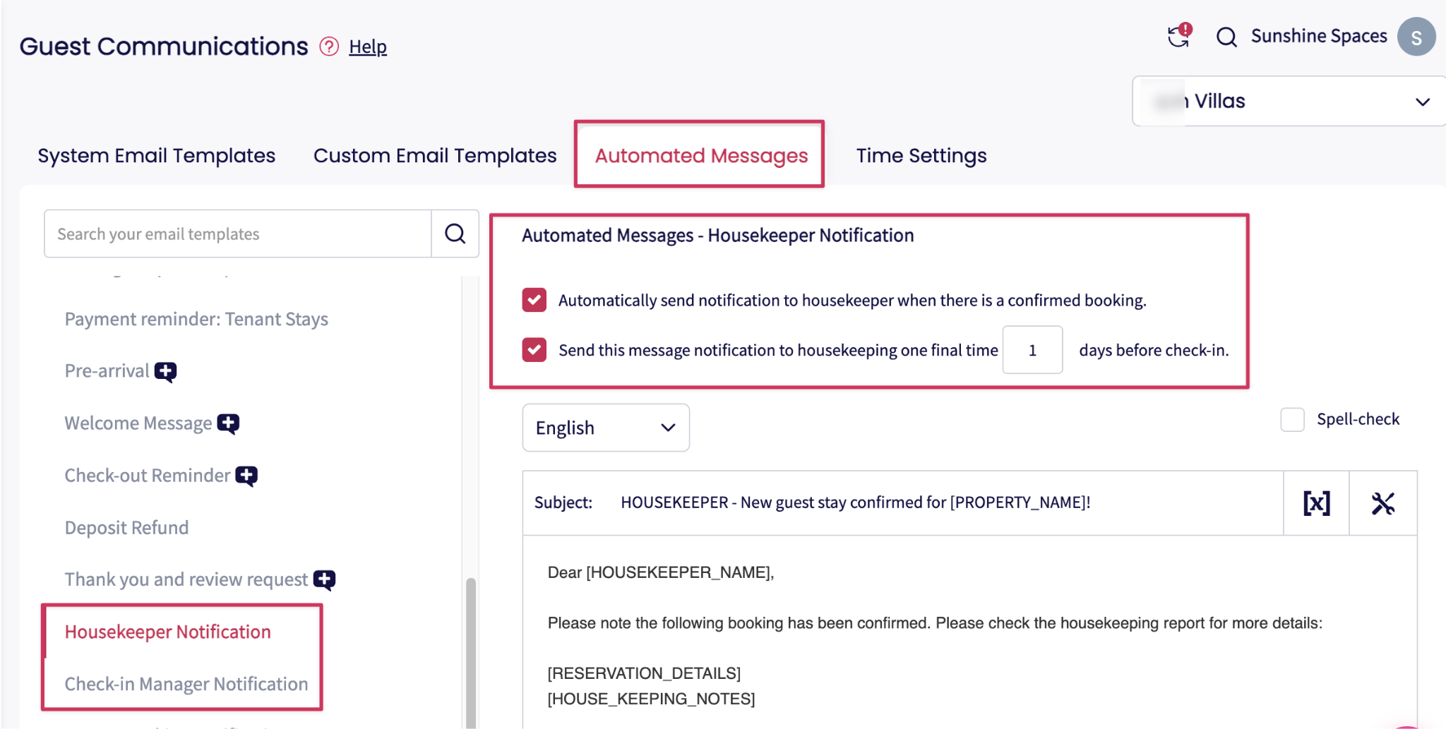 Go to Settings > Templates & Automation > Automated Messages  Enable:  Housekeeper Notification  Check-In Manager Notification  Once activated, assigned team members will receive notifications about their tasks.