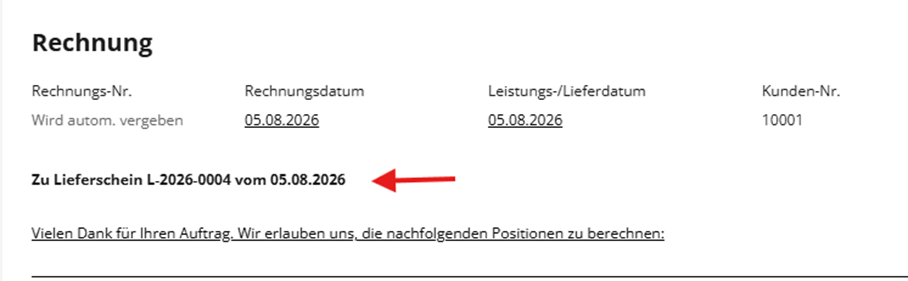 The image displays a German invoice with the date, customer number, and a line item for a specific service or product, dated for August 5, 2026.
KI-generierte Inhalte können fehlerhaft sein.