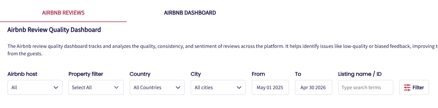 Airbnb Review Quality Dashboard