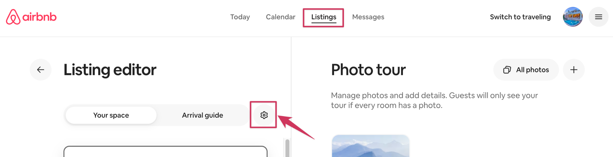 Log in to the Airbnb account Click on "Listings" Select the listing Select "Edit preferences"
