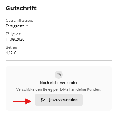 The image shows a completed invoice with payment details, an overdue status, and an option to send the invoice to customers via email.

KI-generierte Inhalte können fehlerhaft sein.