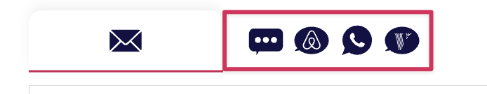 tab with the available messaging channel icons.