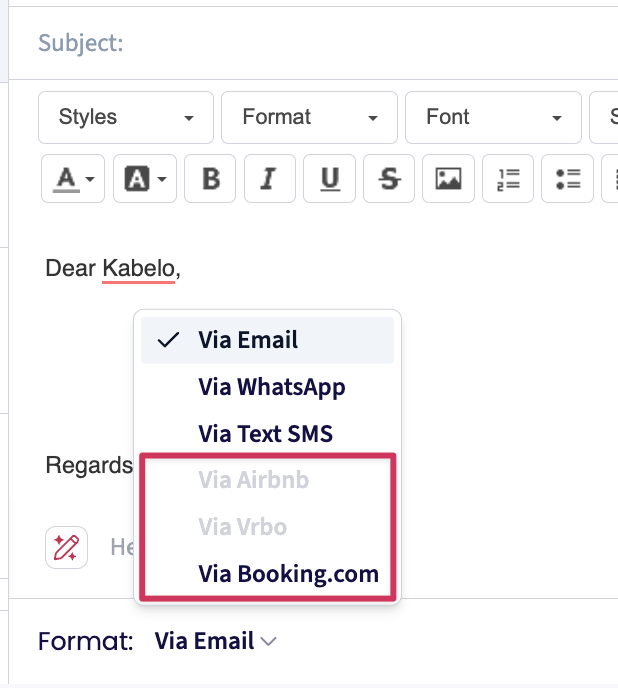 Airbnb, Vrbo and Booking.com Messaging