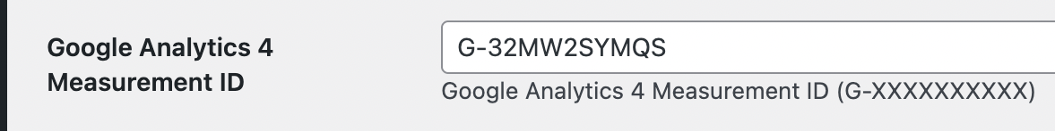 Then enter the Google Analytics 4 Measurement ID