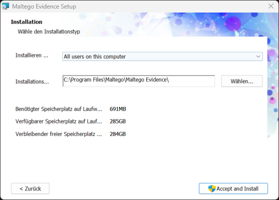 Standard-Einstellungen bei der SNH-Titan Installation