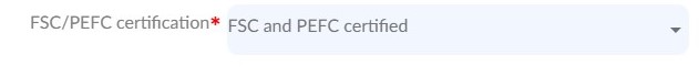 FSC PEFC certificate field