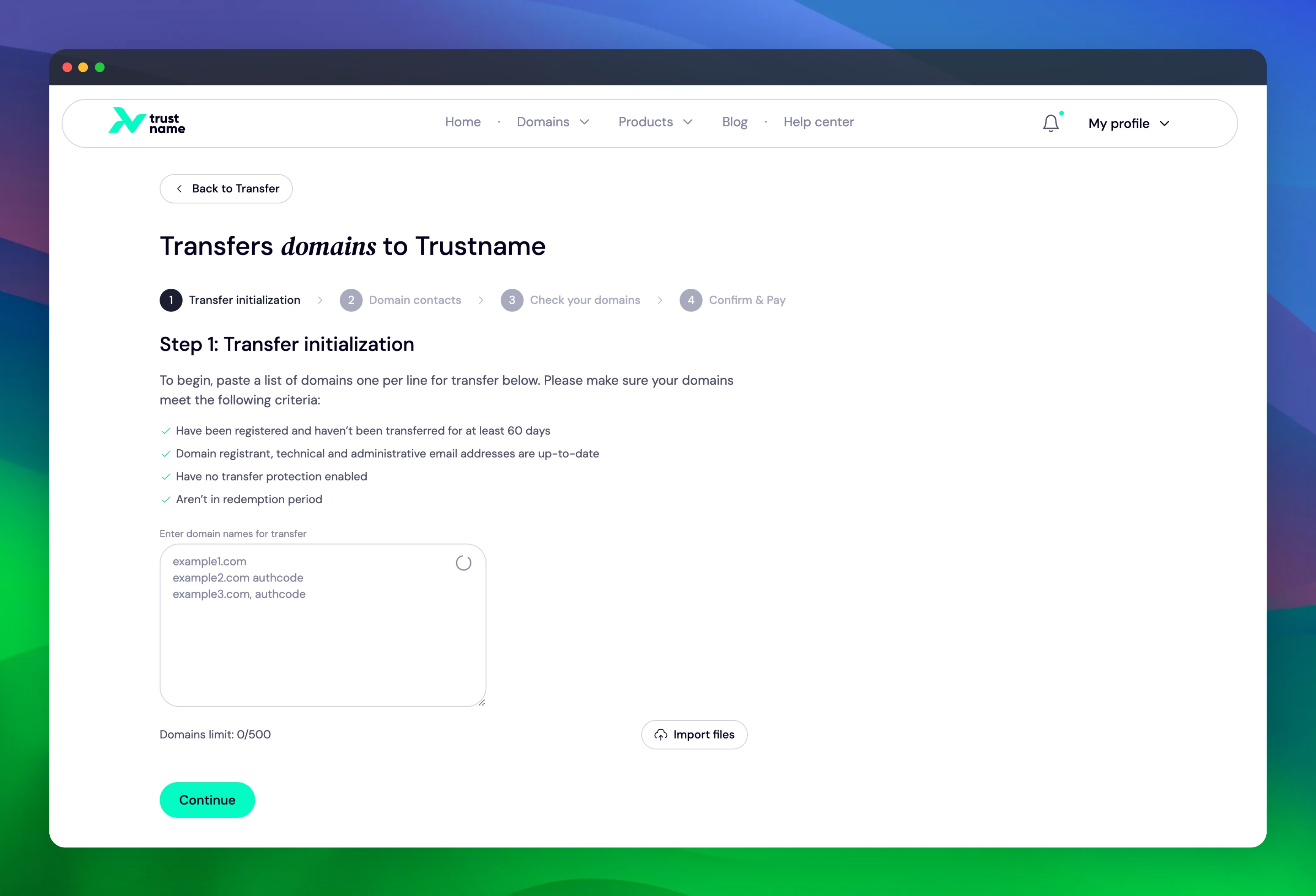 Bulk Transfer to Trustname