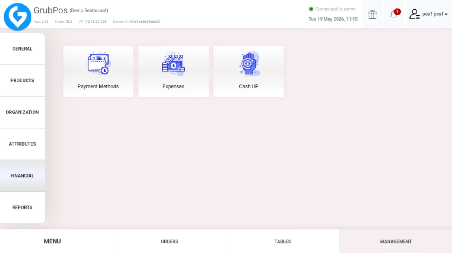 GrubPOS screen
