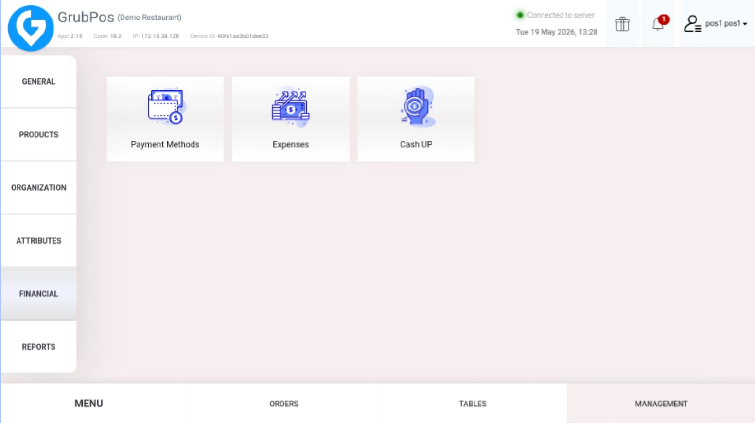 GrubPOS screen
