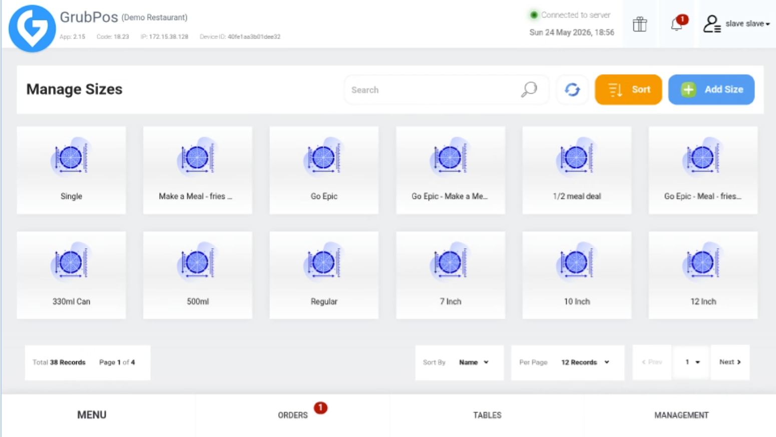 GrubPOS screen