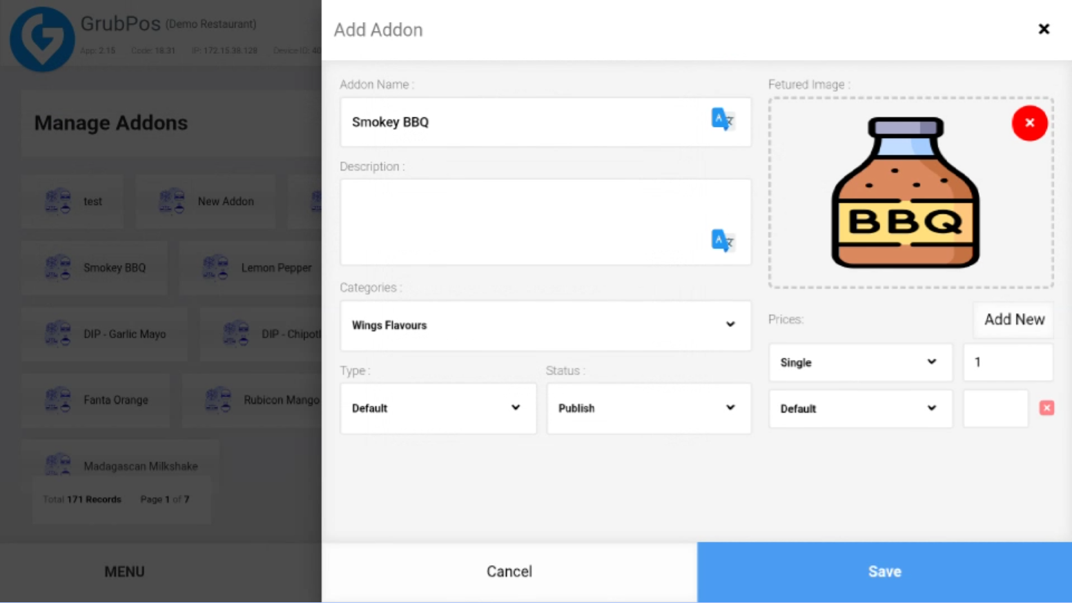 GrubPOS screen