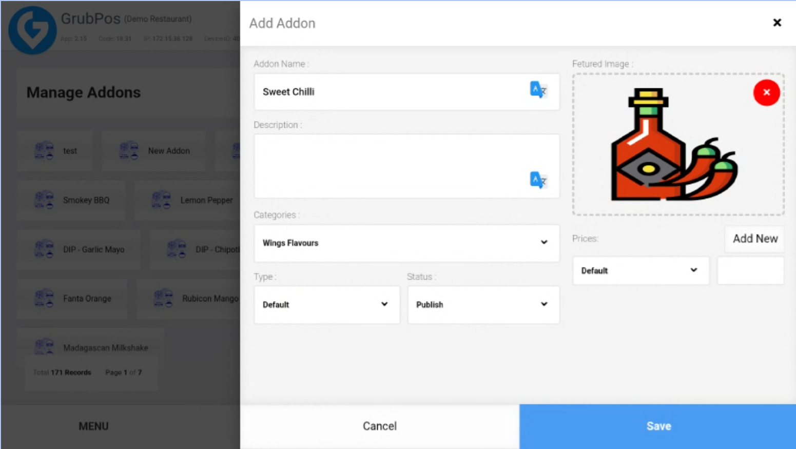 GrubPOS screen