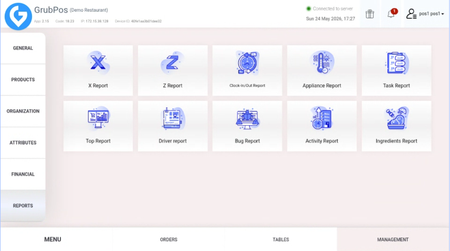 GrubPOS screen