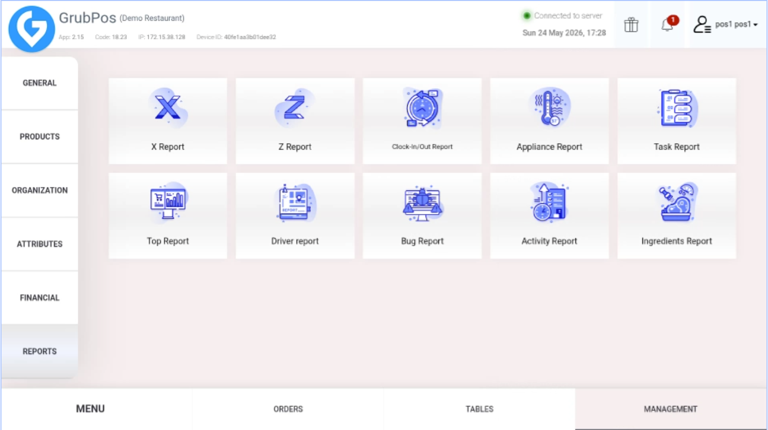 GrubPOS screen