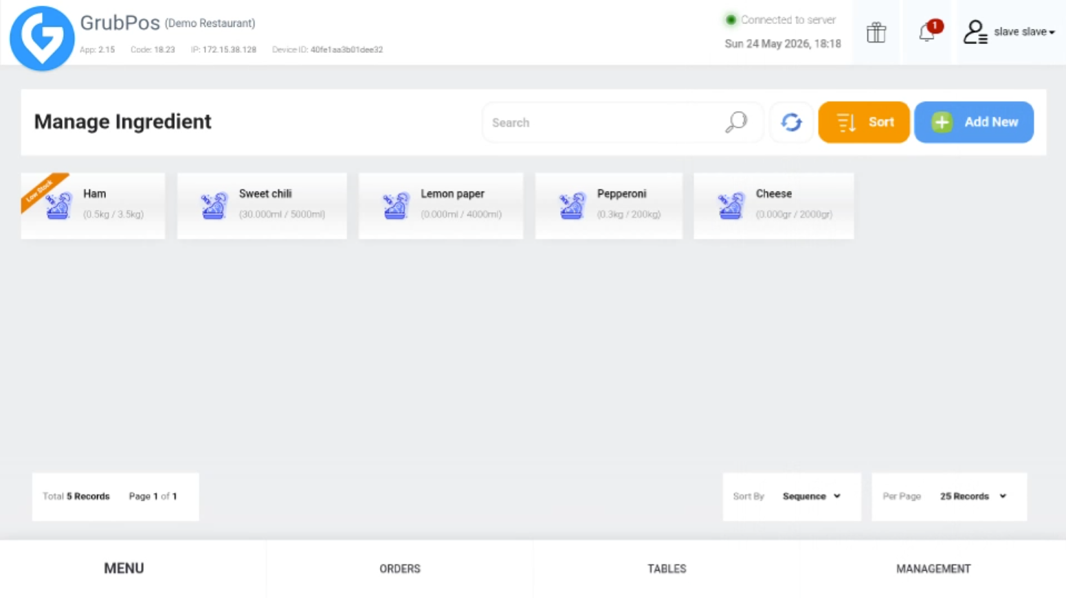 GrubPOS screen