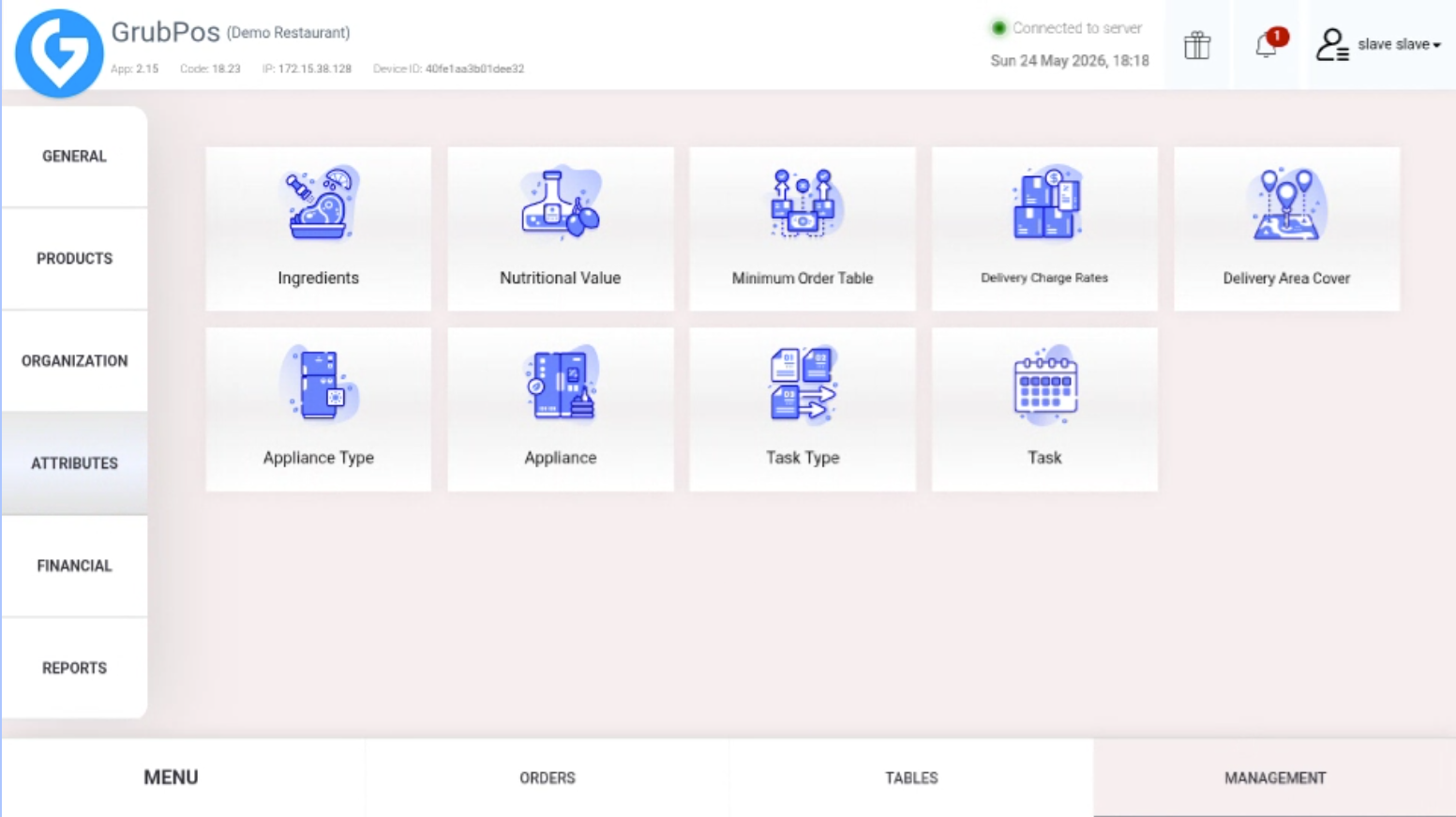 GrubPOS screen