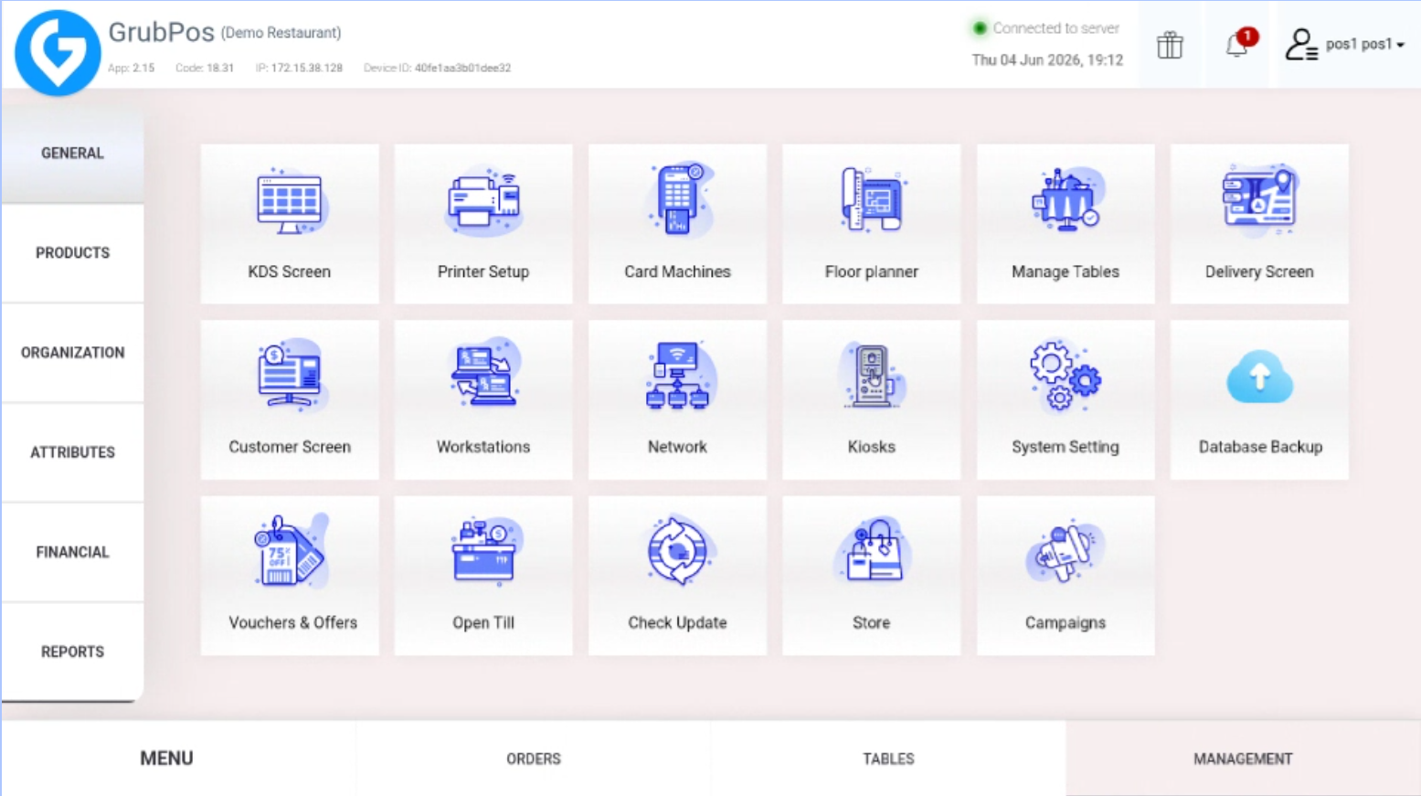 GrubPOS screen