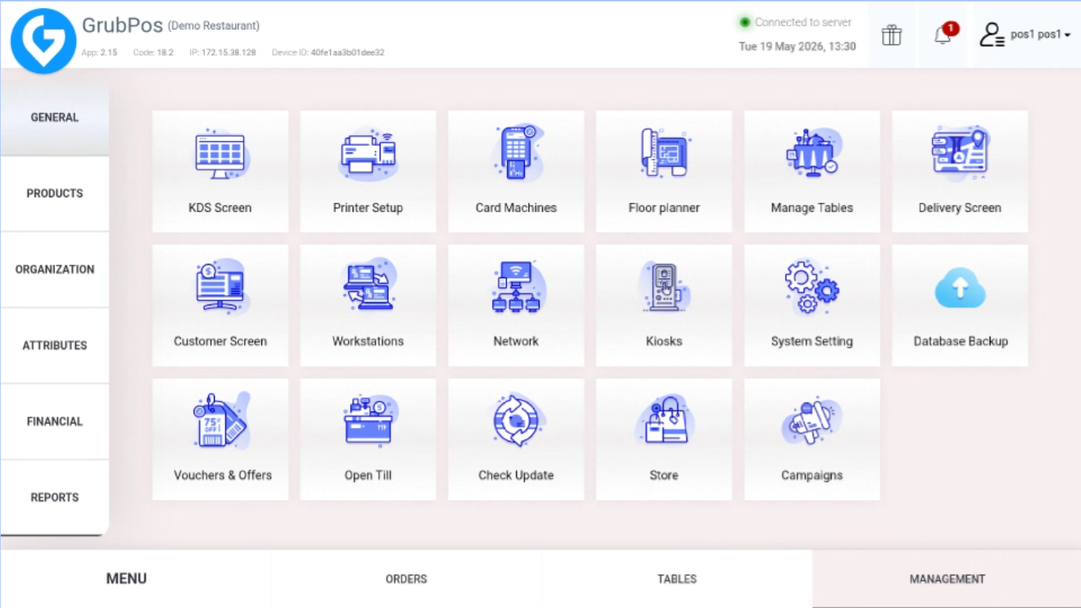 GrubPOS screen