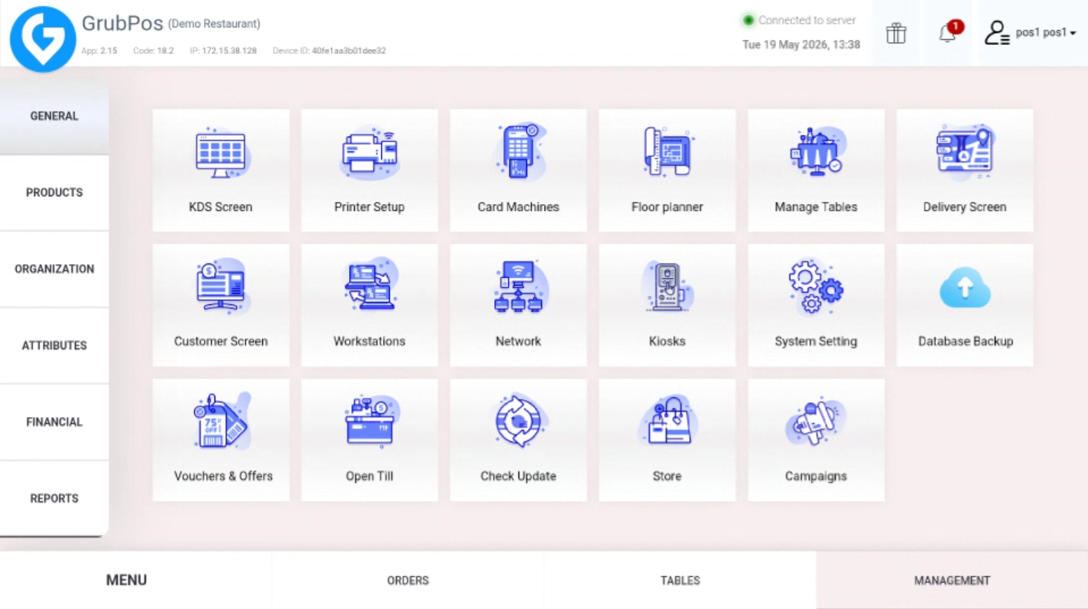 GrubPOS screen