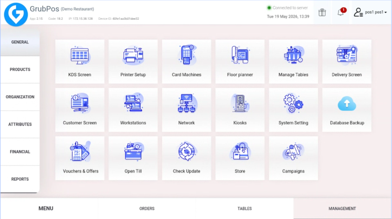 GrubPOS screen