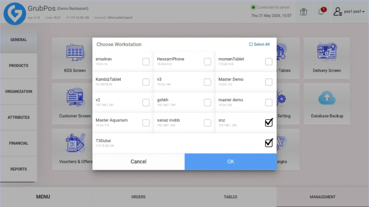 GrubPOS screen