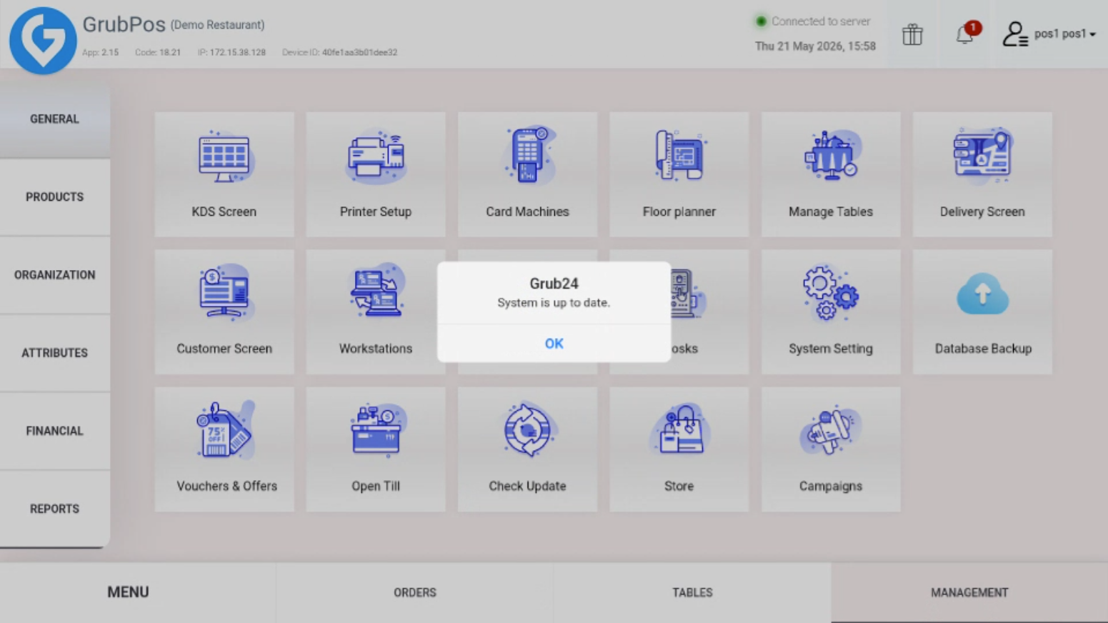 GrubPOS screen