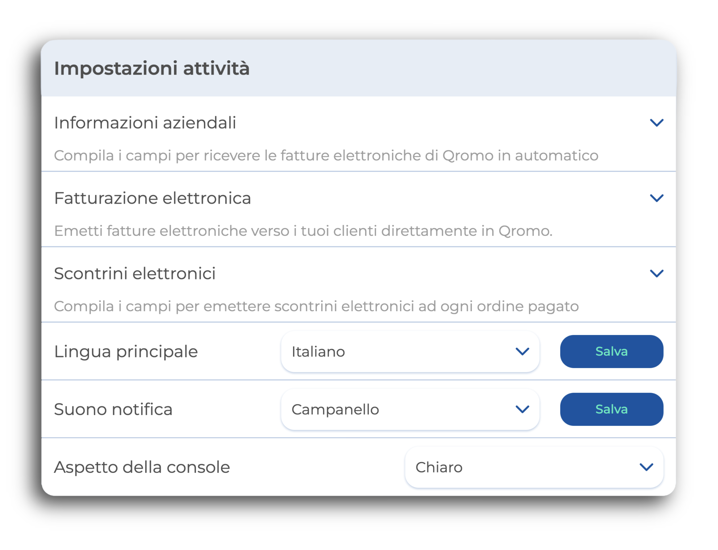 Impostazioni Attività
