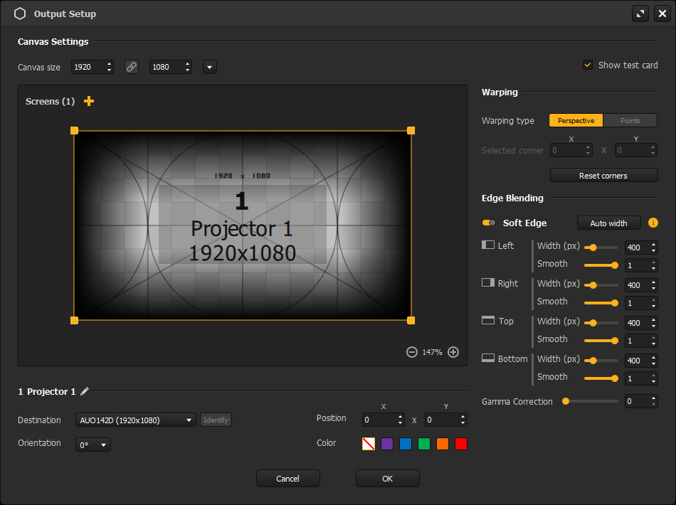 Individual screen blending