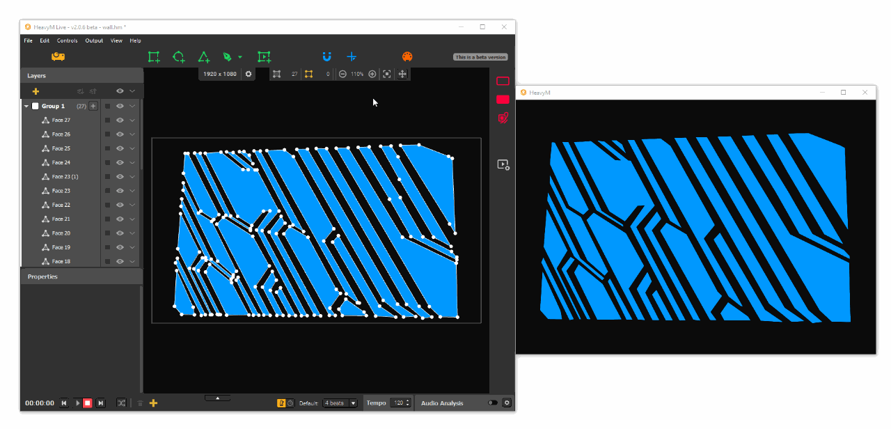 Cursor crosshair demo in projection