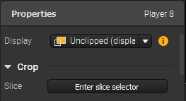 Player properties showing slice selector location