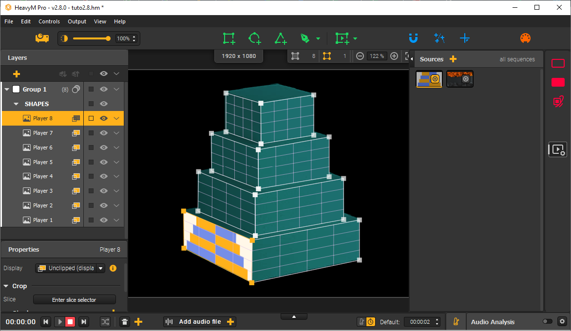 Cake mapping step 3a - Attaching template to player