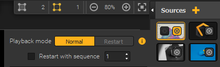 Source settings with playback mode