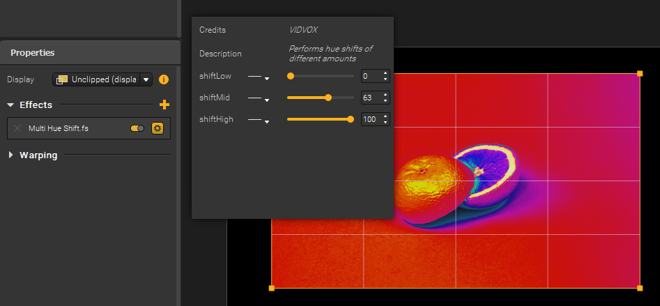 Shader player settings