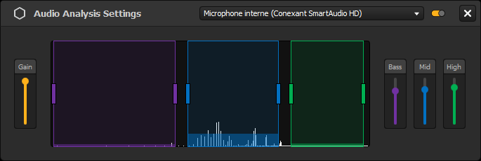 Audio analysis settings