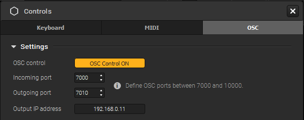 OSC Control Tab