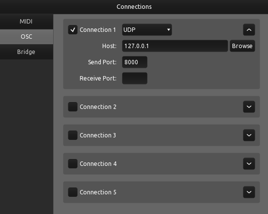 TouchOSC Connections