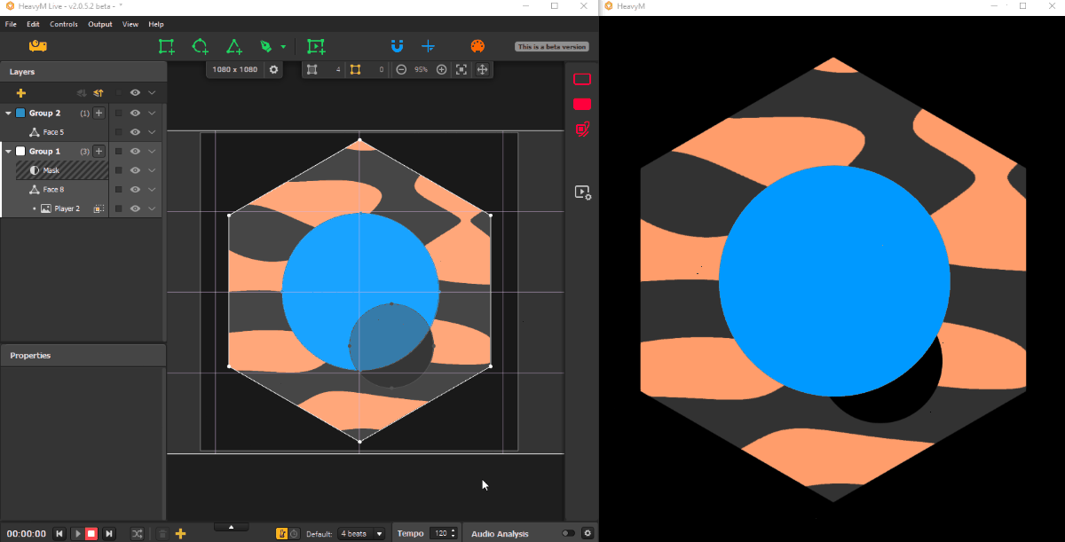 Mask example showing transparency effect